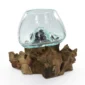 Molten Glass Vase on Driftwood H1AMG-025-1004-03