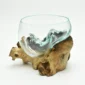 Molten Glass Vase on Driftwood H1AMG-025-3001-02