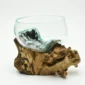 Molten Glass Vase on Driftwood H1AMG-025-3001-03