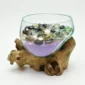 Molten Glass Vase on Driftwood H1AMG-025-3001-04