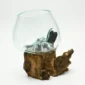 Molten Glass Vase on Driftwood H1AMG-025-3002-02