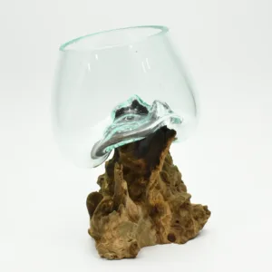 Molten Glass Vase on Driftwood H1AMG-025-3003-01