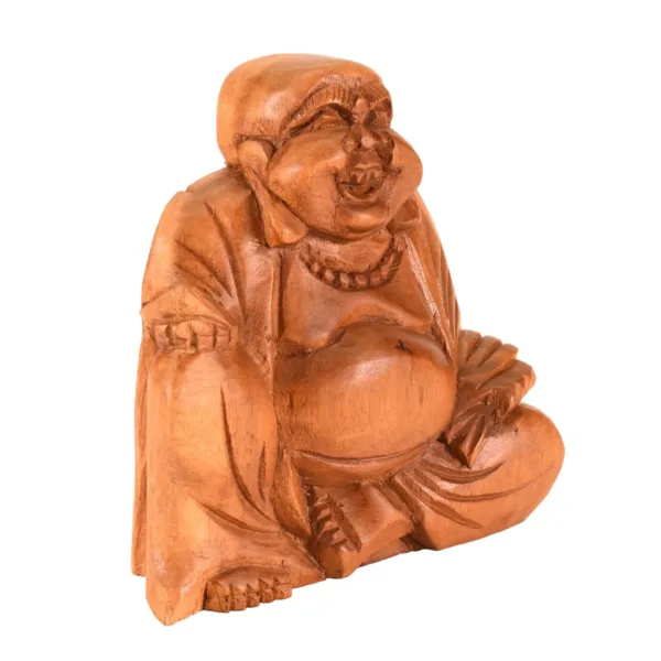 Suar Wood Carved Happy Buddha H8AW1-135-1001-03